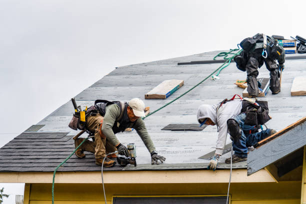 Professional Gutter Installation technician working in Salford, PA